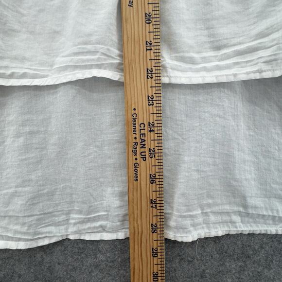 Sundance Womens Long Sleeve Ruffle Neck Hi Lo Blouse Size M White Cotton Boho - Picture 8 of 9